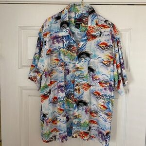 1993 Pataloha short sleeve shirt - Fly Fishing print